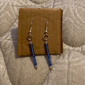 Blue home made earrings